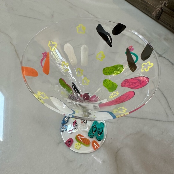 LOLITA “Flip Flops” Martini Glass (Hand Painted) - Picture 4 of 4